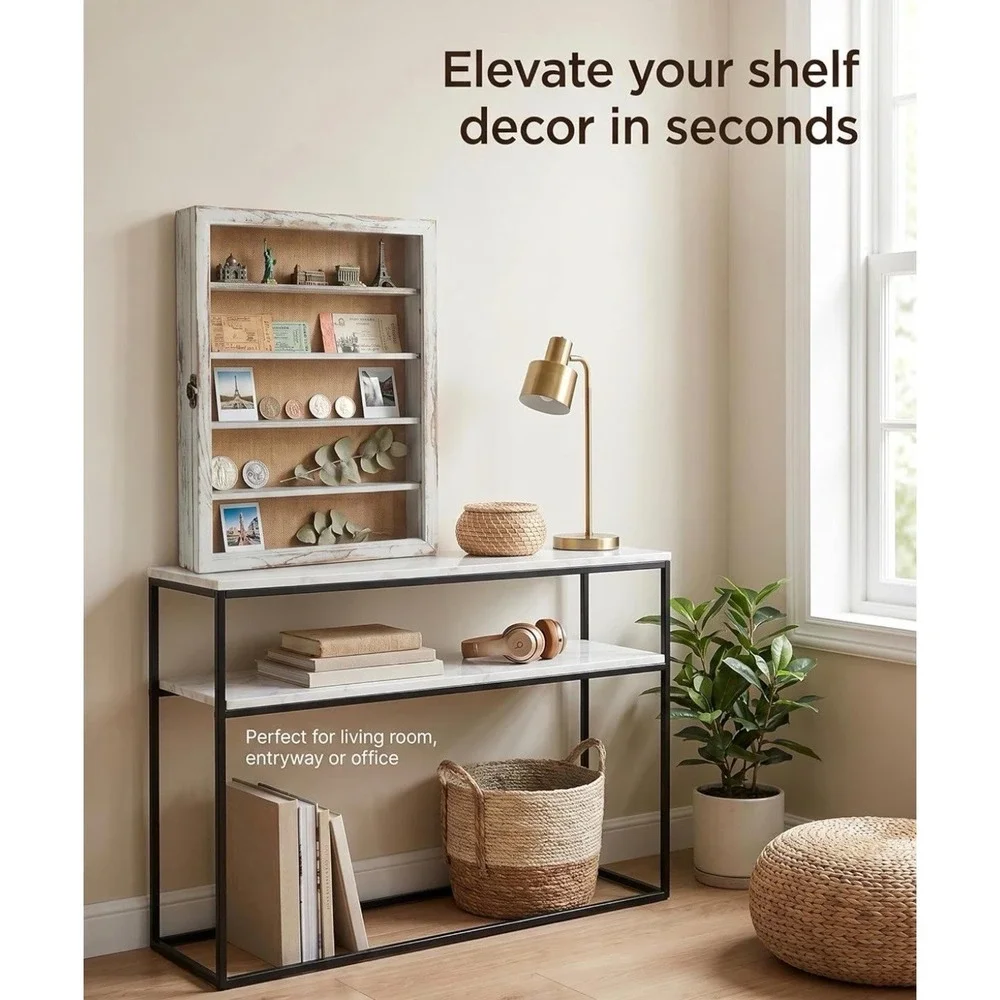 14x17 Large Shadow Box Frame with Shelves. White